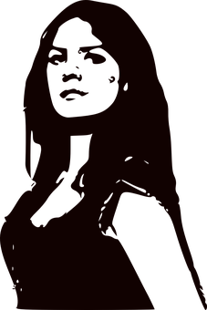 Silhouetteof Young Woman PNG image