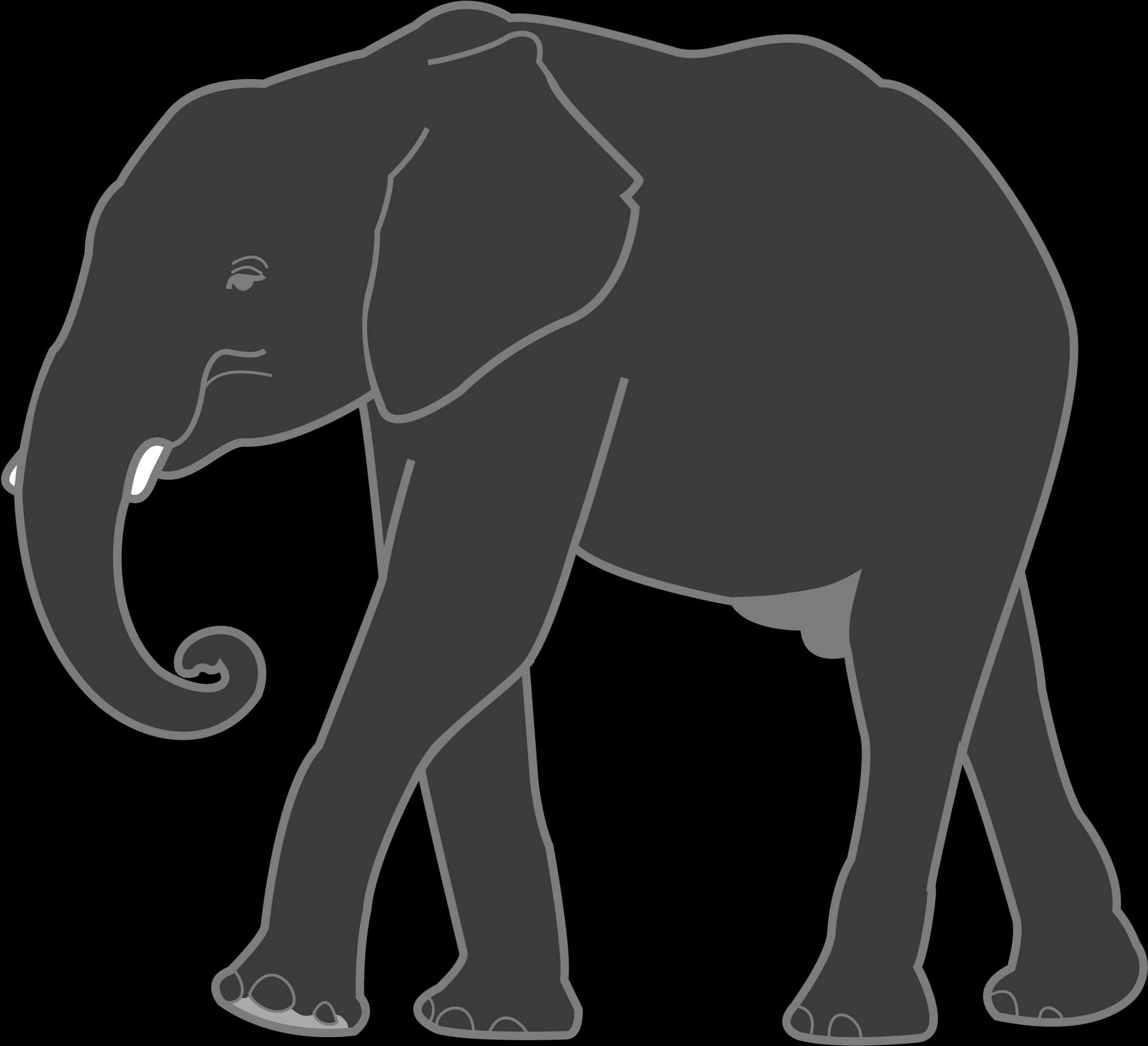 Silhouetteofan Elephant PNG image