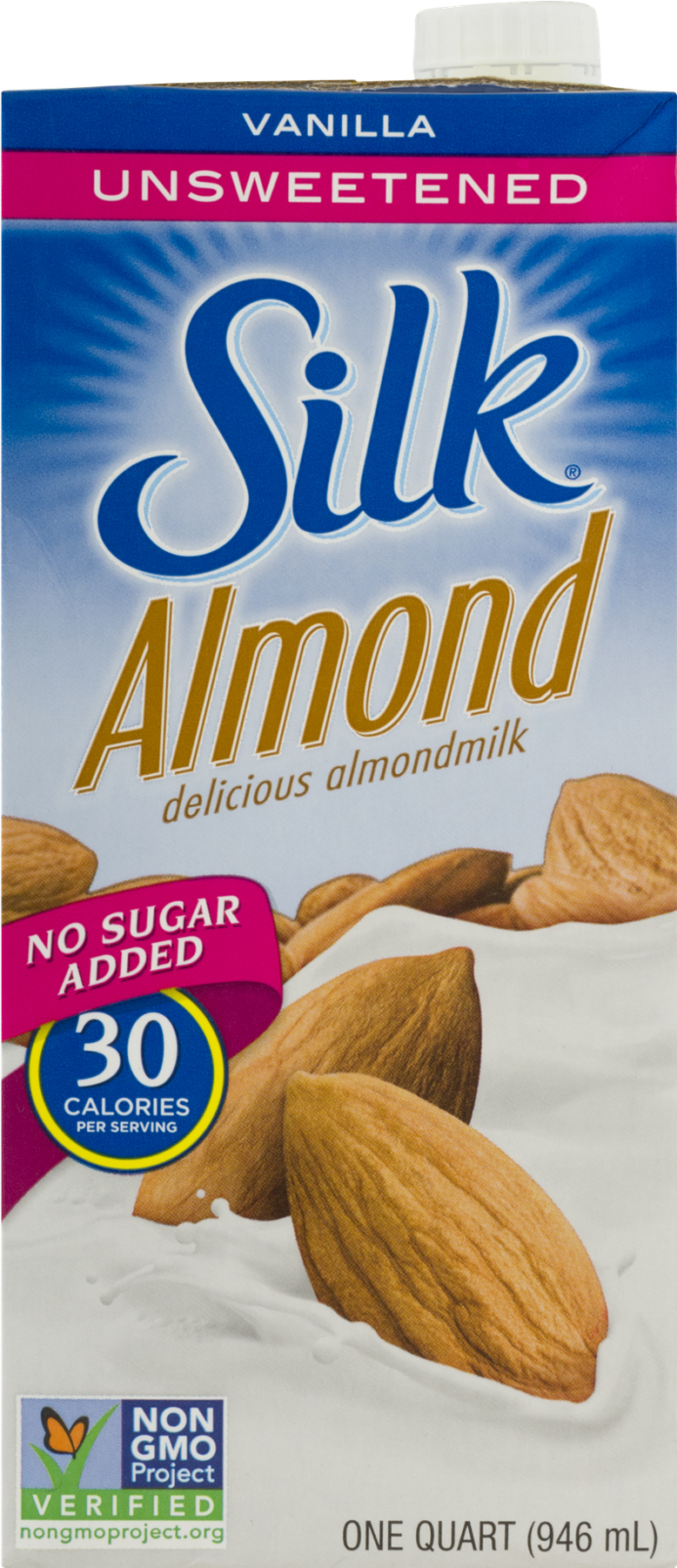 Silk Unsweetened Vanilla Almond Milk Product PNG image