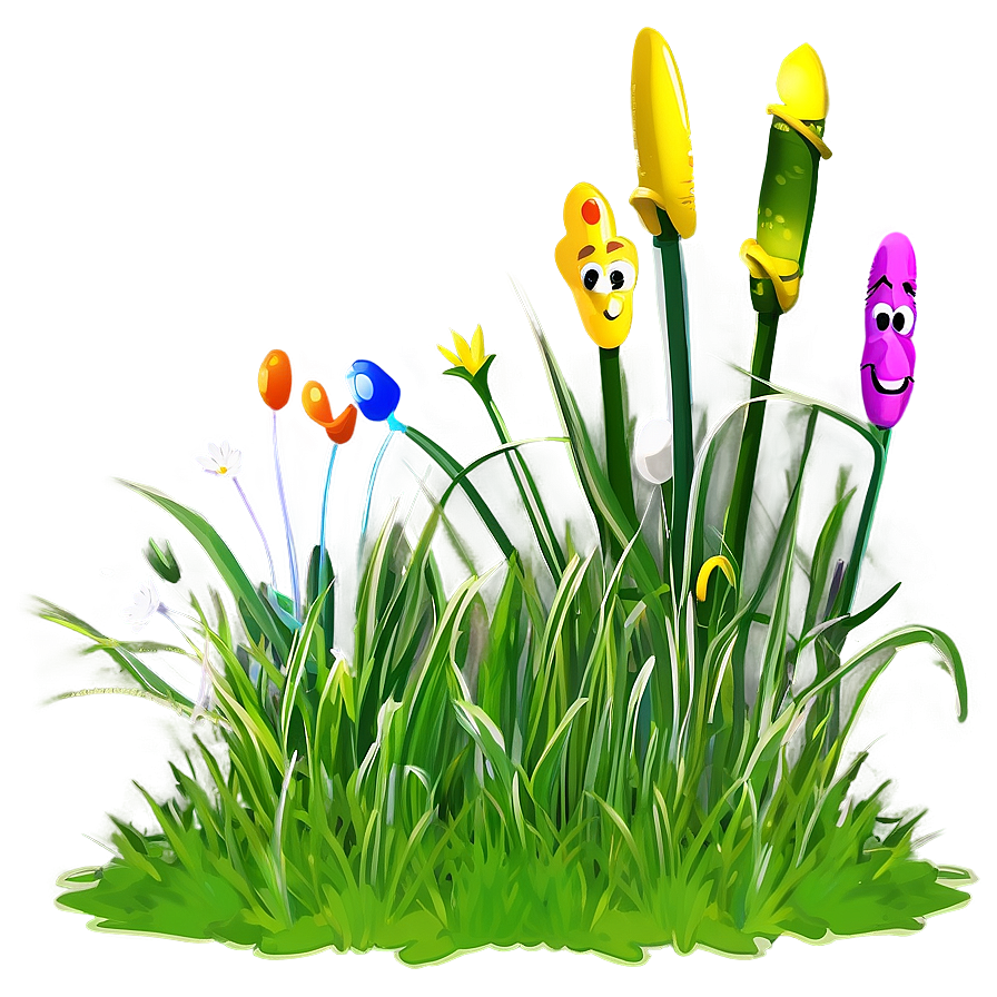 Silly Cartoon Grass Png Fvj PNG image