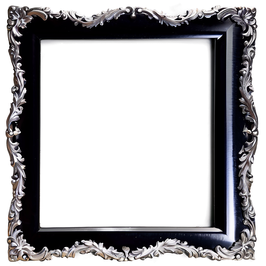 Silver Accent Black Frame Png Fbc PNG image