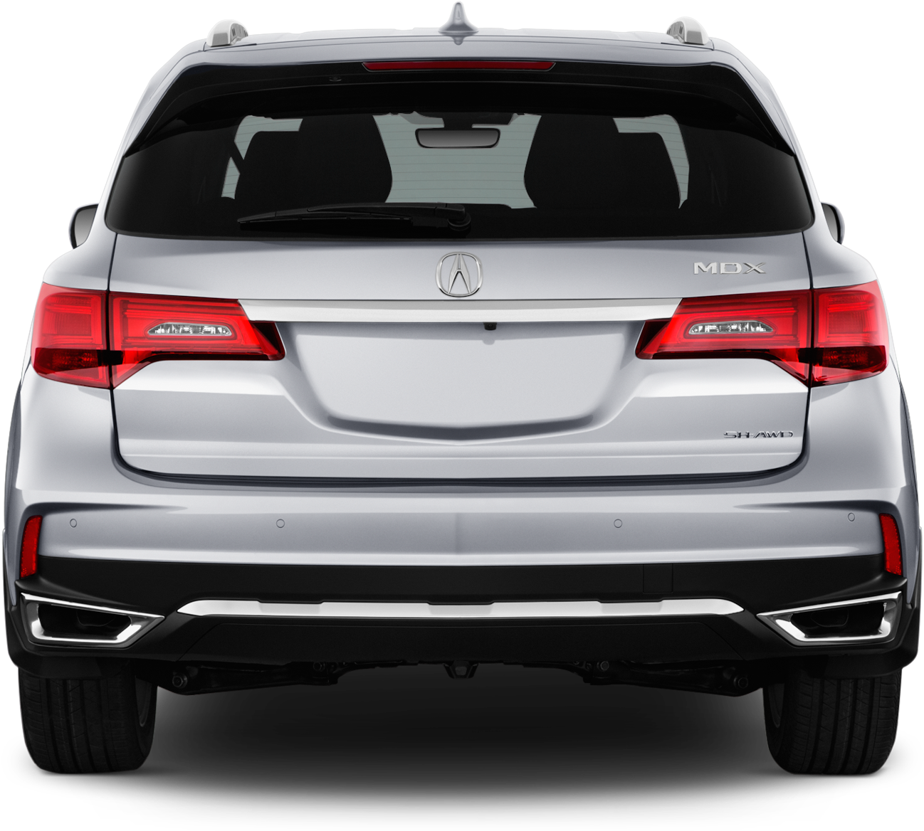 Silver Acura M D X Rear View PNG image