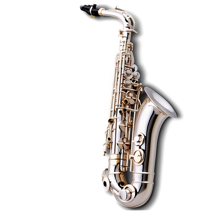 Silver Alto Saxophone Png 6 PNG image