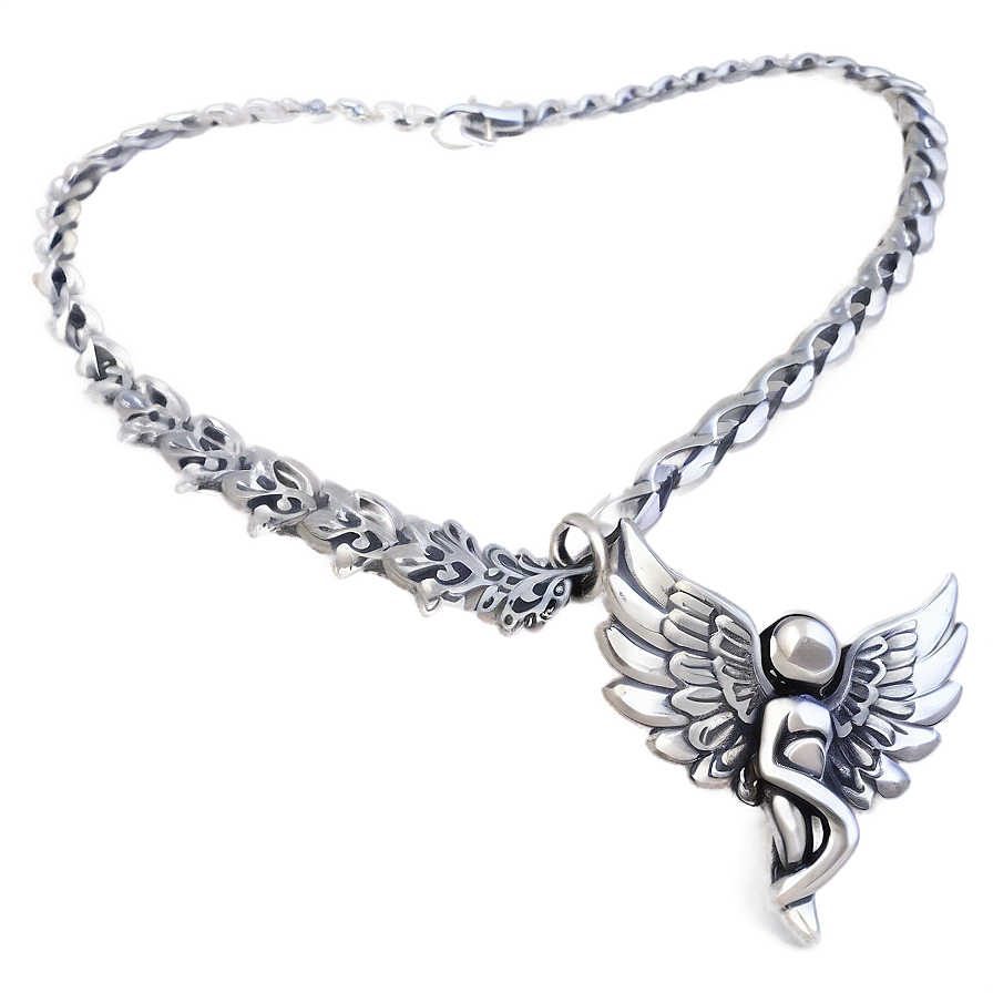 Silver Angel Necklace Png Ubp PNG image