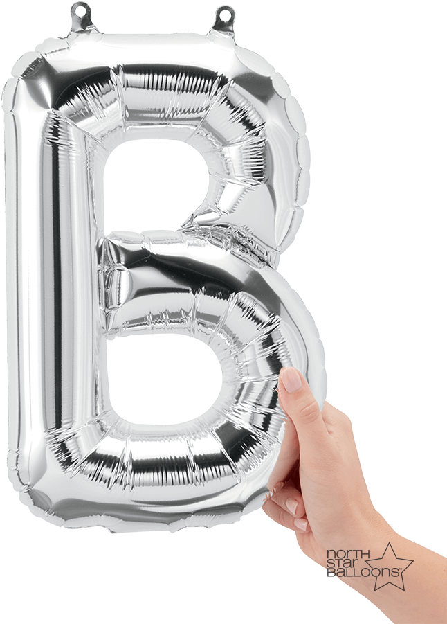 Silver Balloon Letter B PNG image