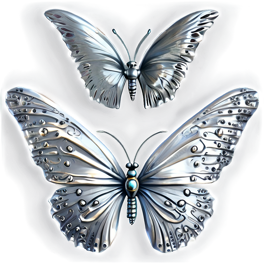 Silver Butterflies Png Kgt PNG image