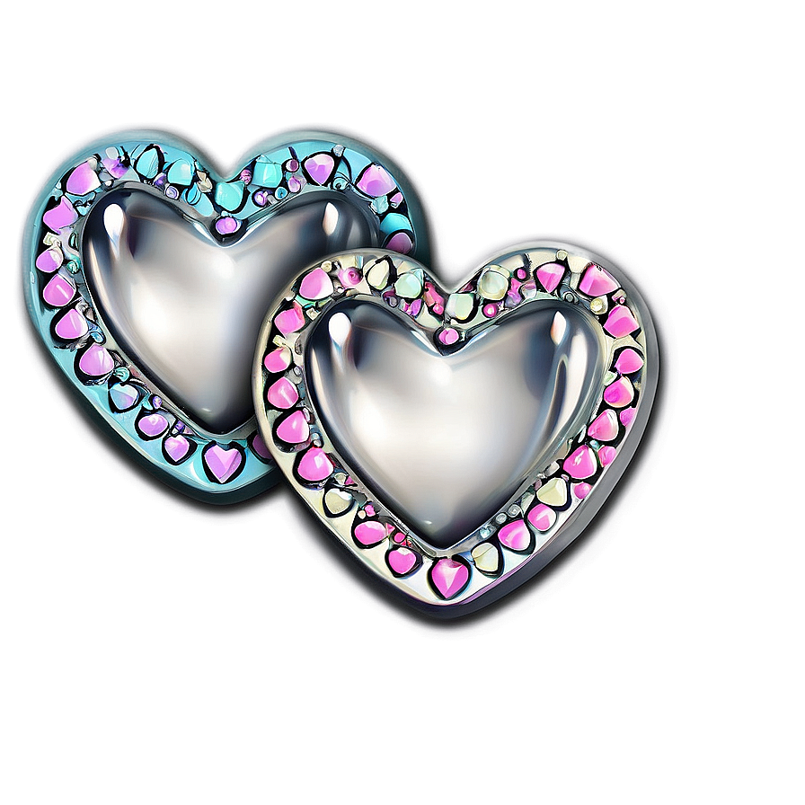 Silver Candy Hearts Png 45 PNG image