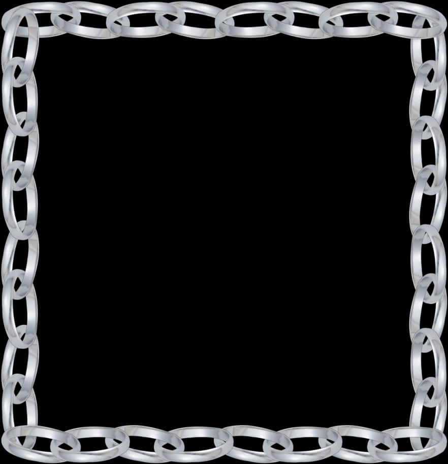 Silver Chain Link Frame Border PNG image