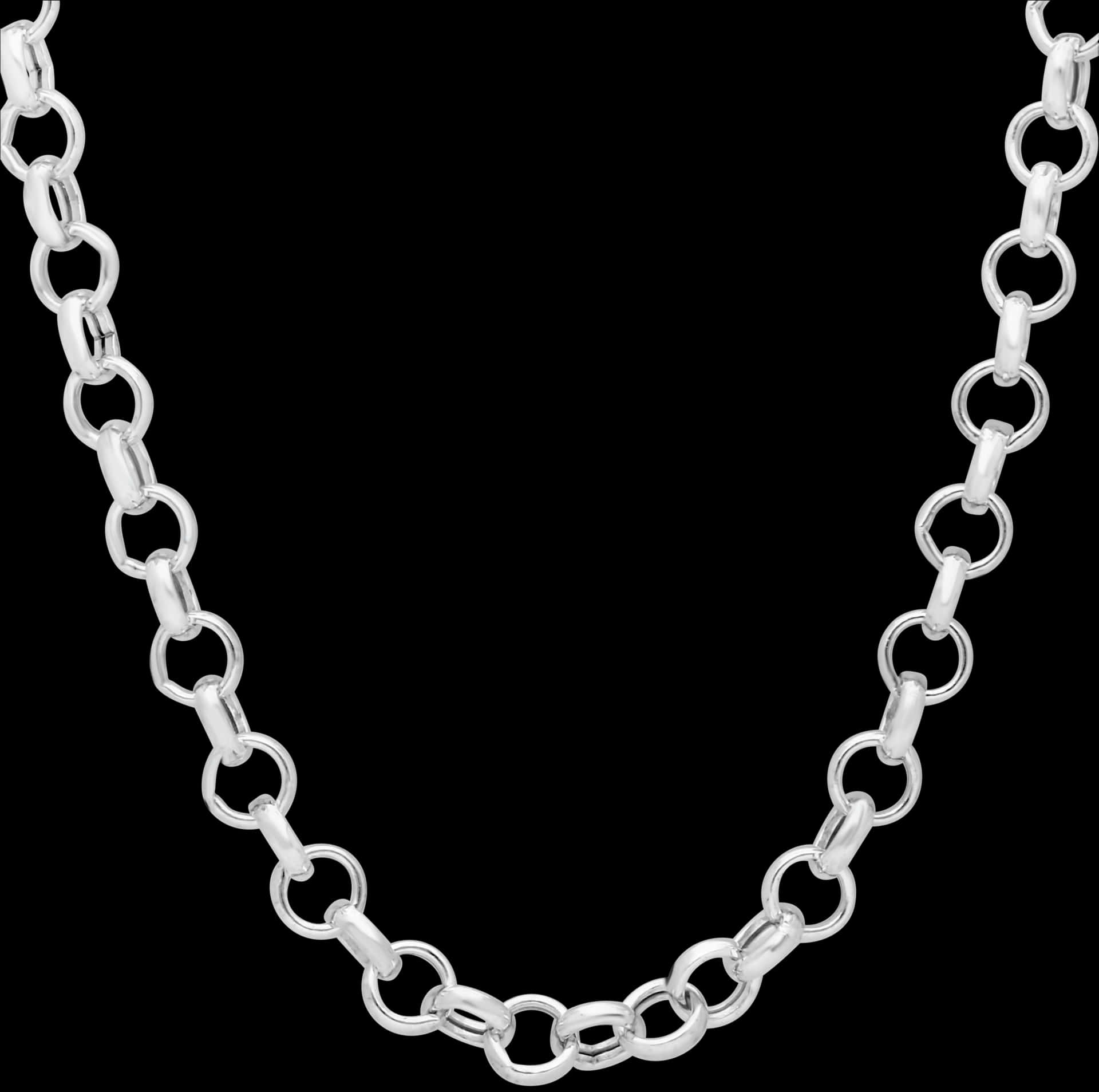 Silver Chain Necklace Isolated PNG image