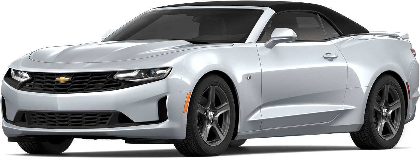 Silver Chevrolet Camaro Convertible PNG image