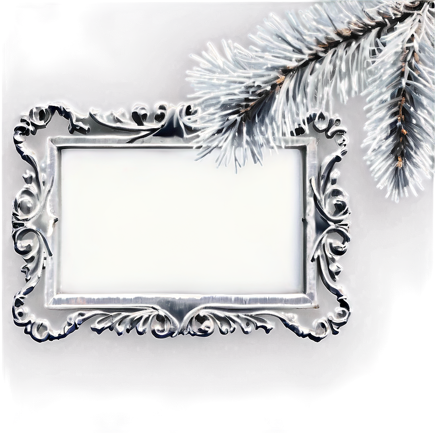 Silver Christmas Frame Png Yam PNG image