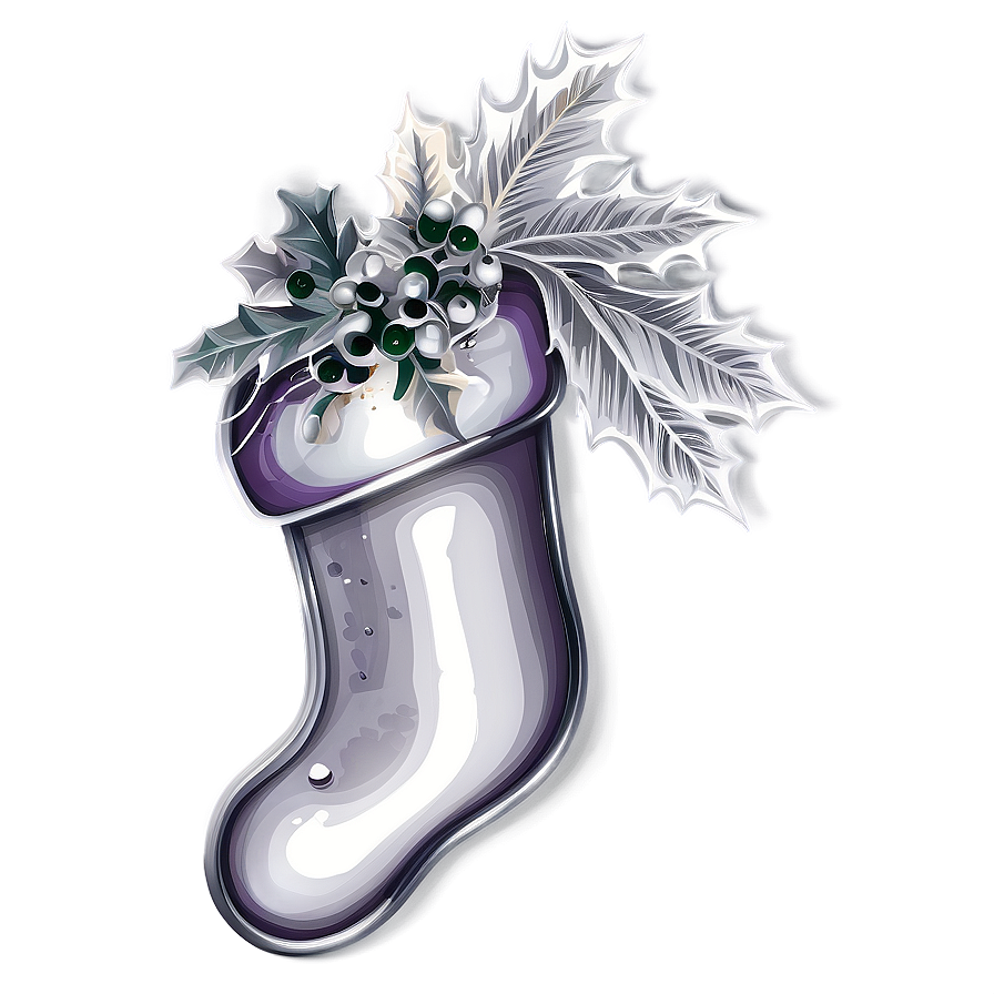 Silver Christmas Stocking Png Yiu62 PNG image