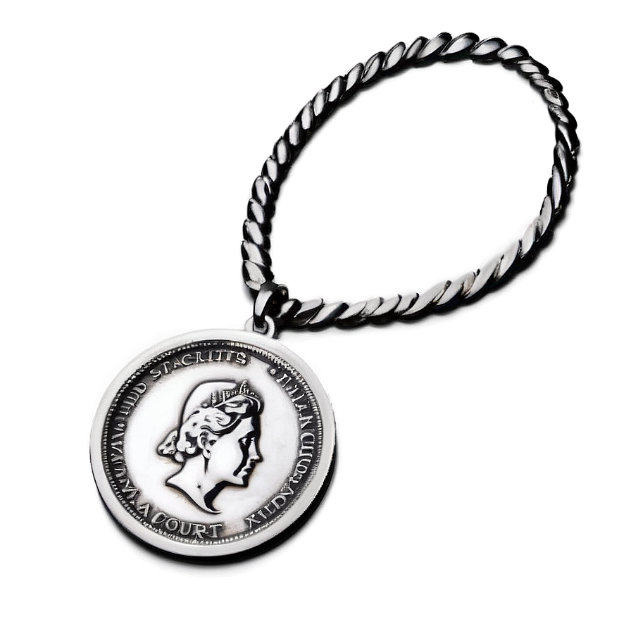 Silver Coin Necklace Png Bpo6 PNG image