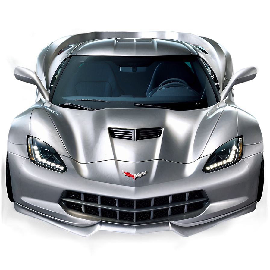 Silver Corvette Png Veg25 PNG image