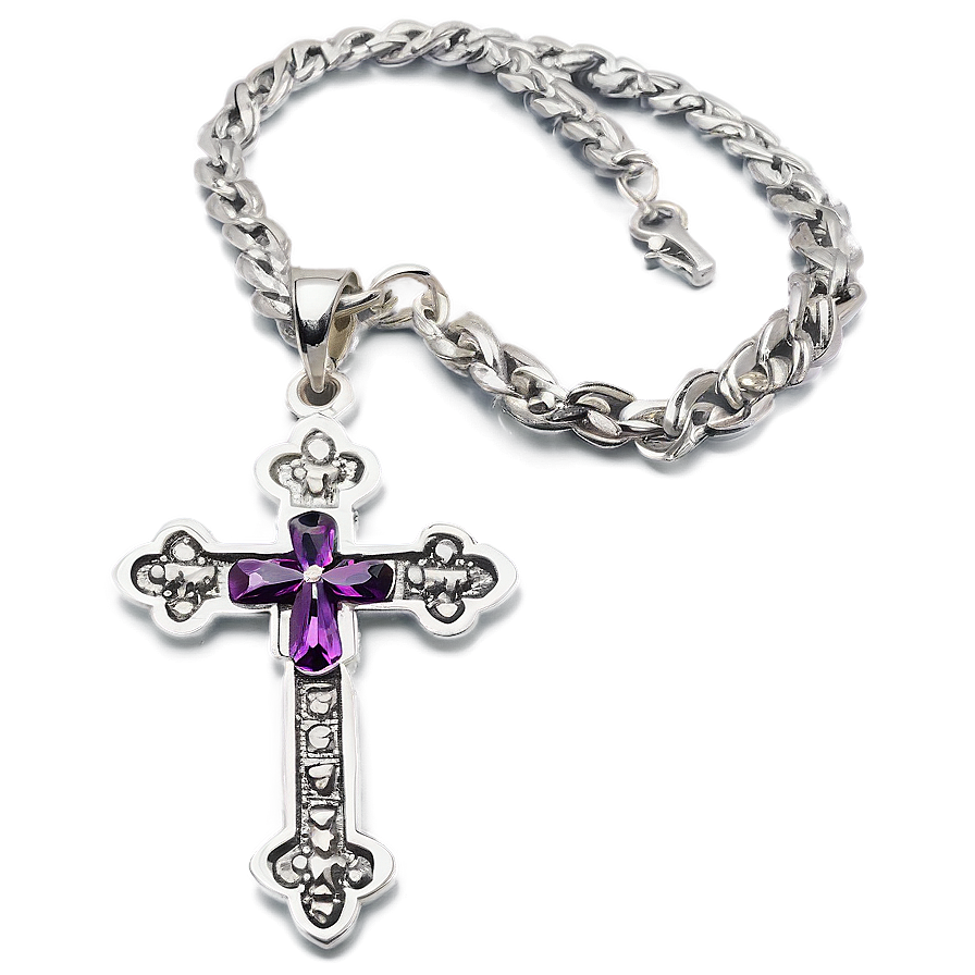 Silver Cross Necklace Png 42 PNG image