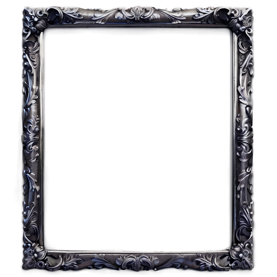 Silver Cute Frame Png 06262024 PNG image