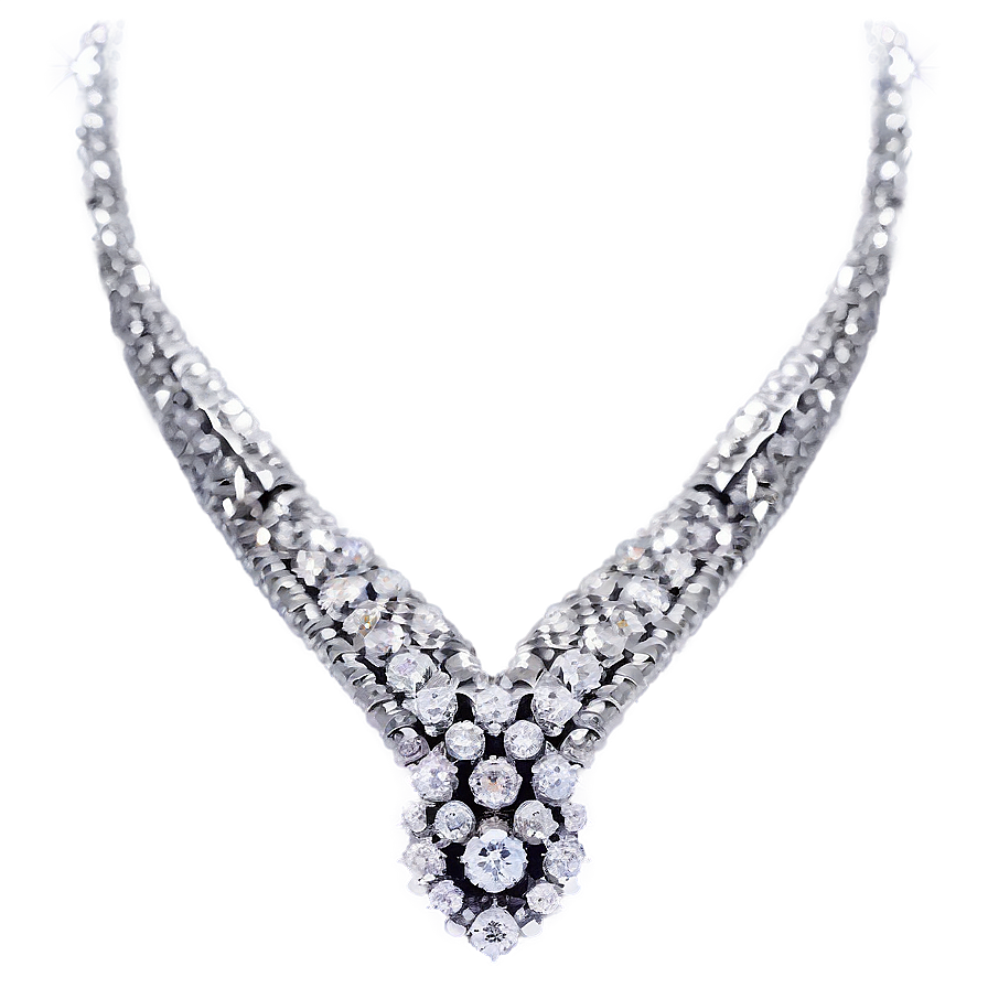 Silver Diamond Necklace Png 32 PNG image