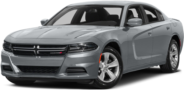 Silver Dodge Charger Side View PNG image