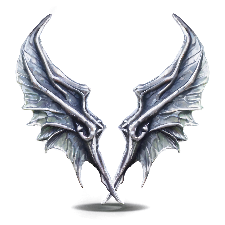 Silver Dragon Wings Art Png 8 PNG image