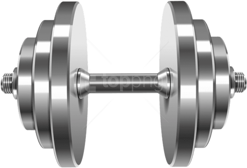 Silver Dumbbell Isolated Fitness Equipment PNG image