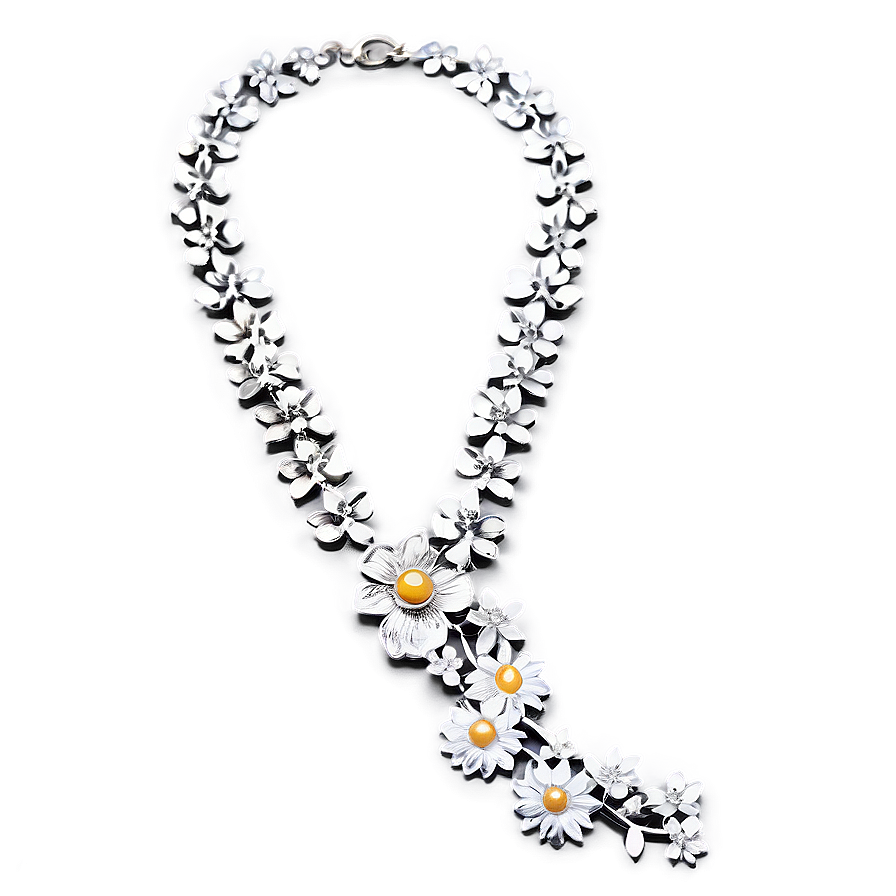 Silver Flower Necklace Png 97 PNG image