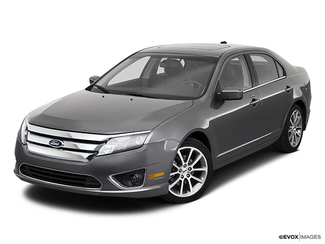 Silver Ford Fusion Sedan Profile View PNG image