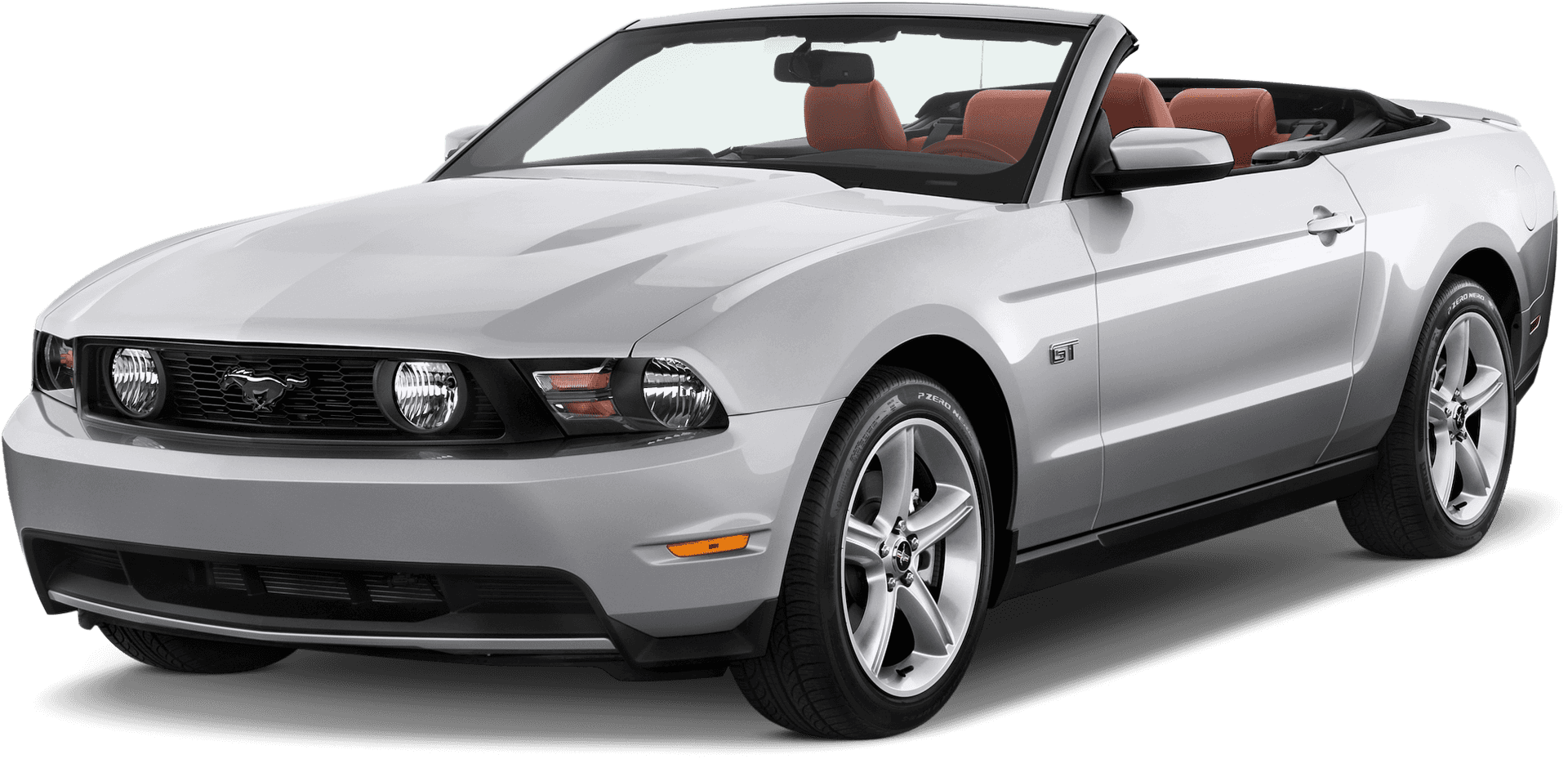 Silver Ford Mustang G T Convertible PNG image