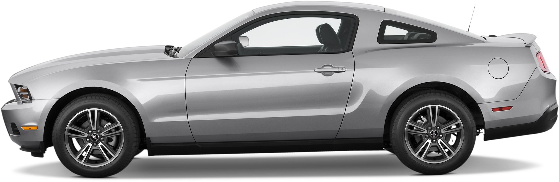 Silver Ford Mustang Side View PNG image