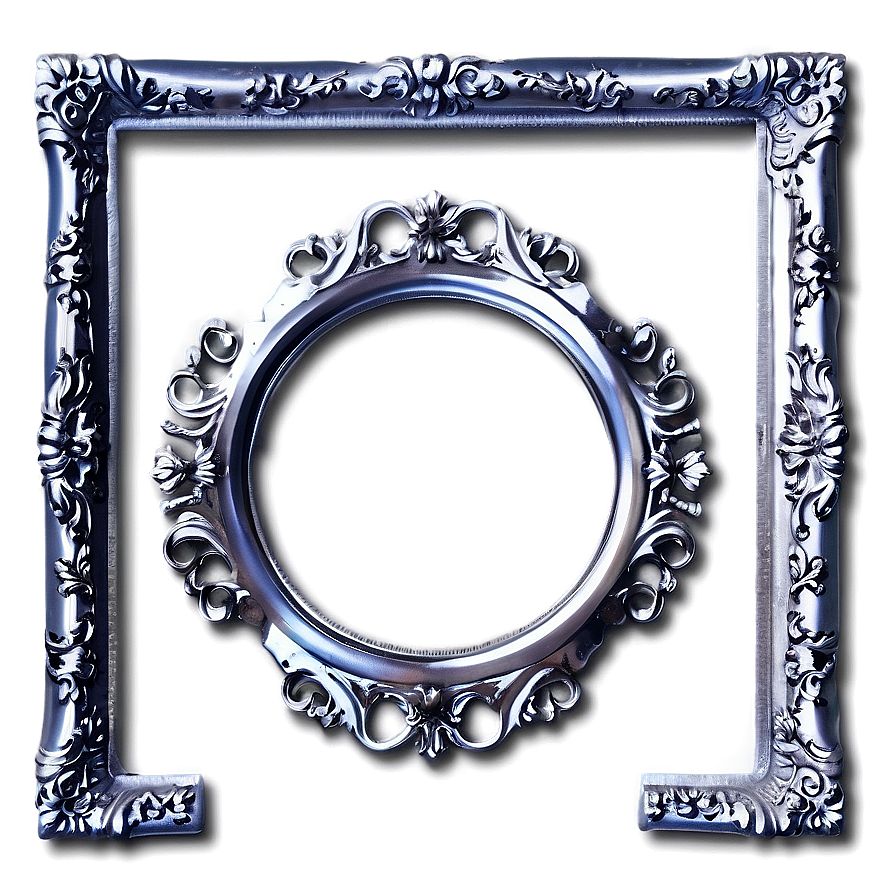 Silver Frame Design Png Mjb PNG image