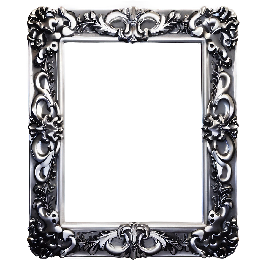 Silver Frame Photo Border Png Cwv73 PNG image