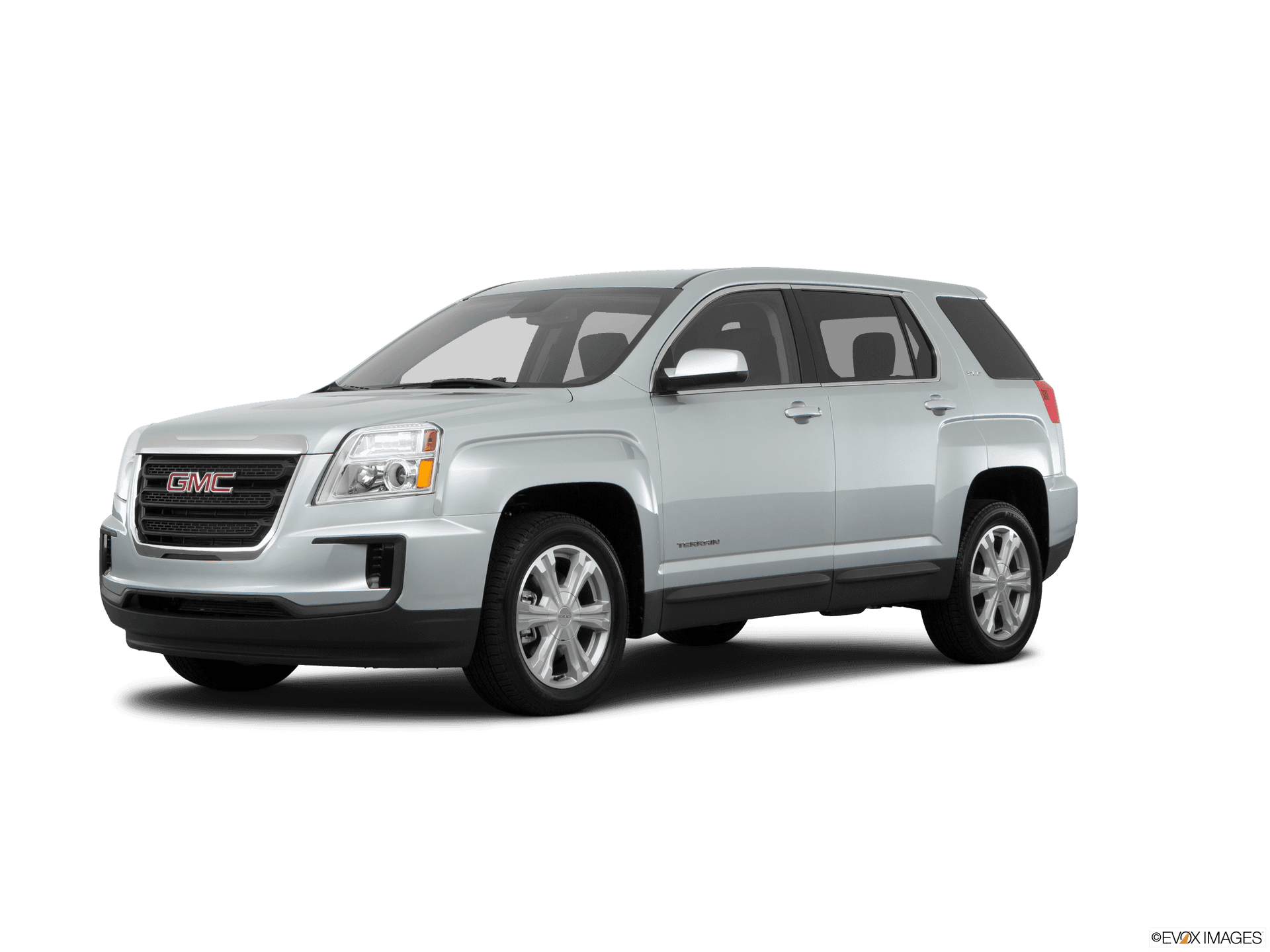 Silver G M C Terrain S U V Side View PNG image