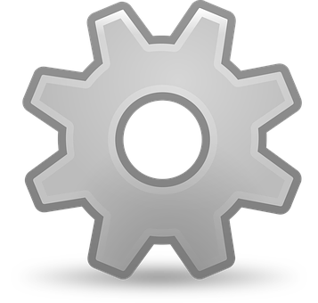 Silver Gear Icon PNG image