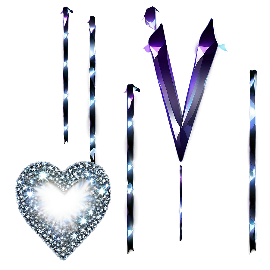 Silver Glitter Heart Png Xqr42 PNG image