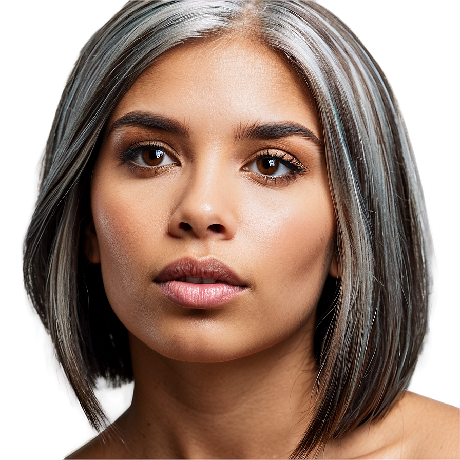 Silver Hair Highlights Png 06282024 PNG image