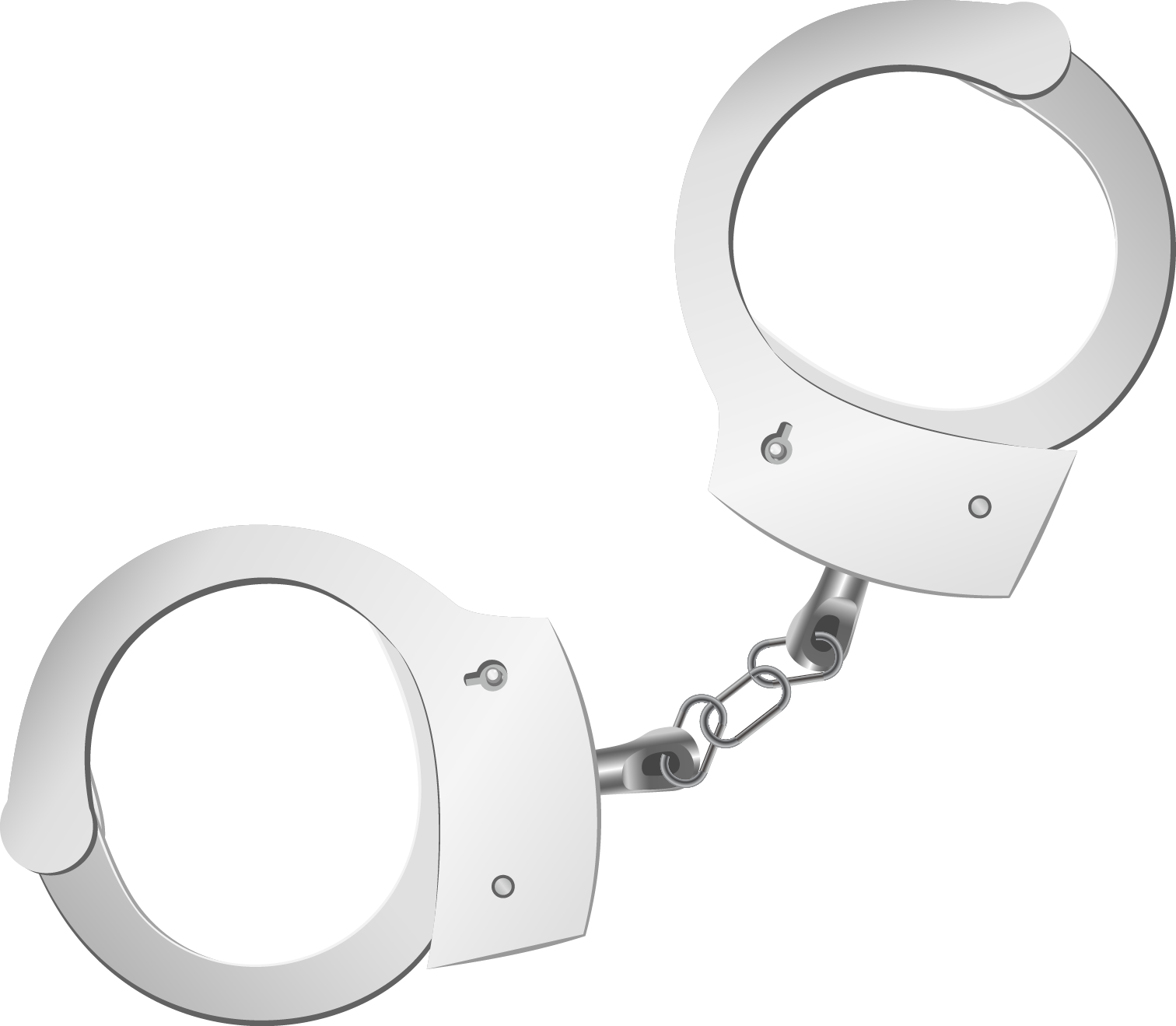 Silver Handcuffs Isolated Background PNG image