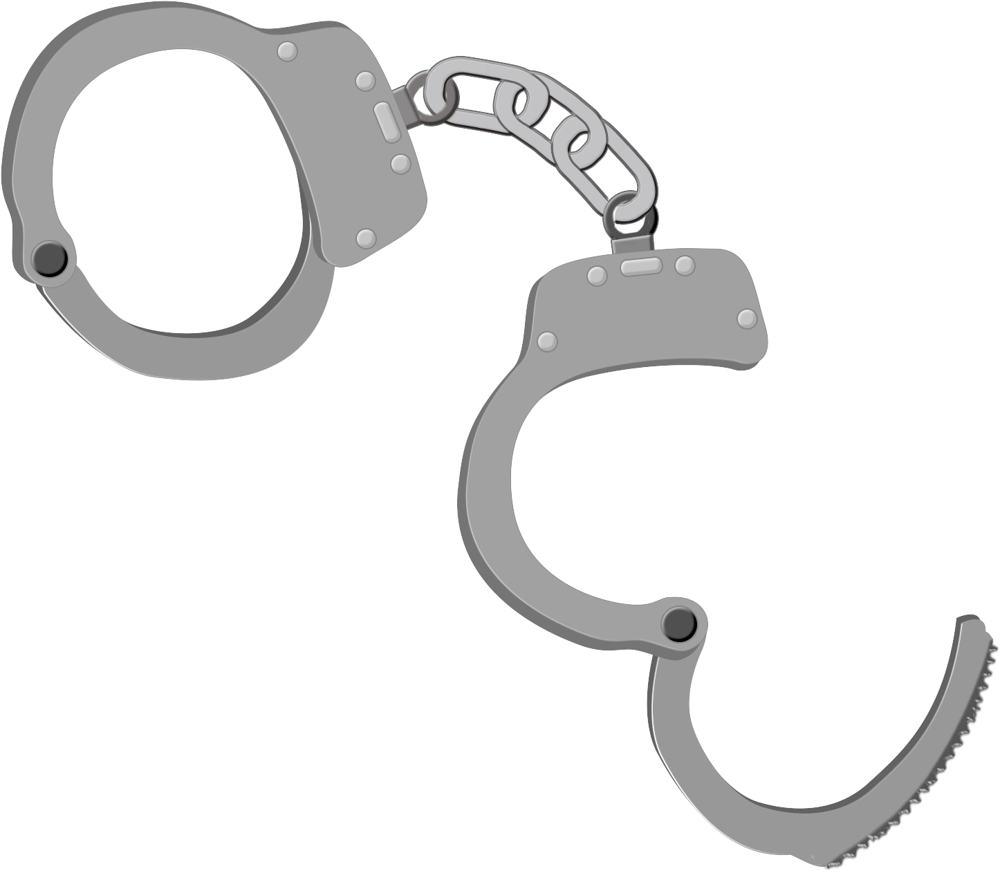 Silver Handcuffs Isolated Background PNG image