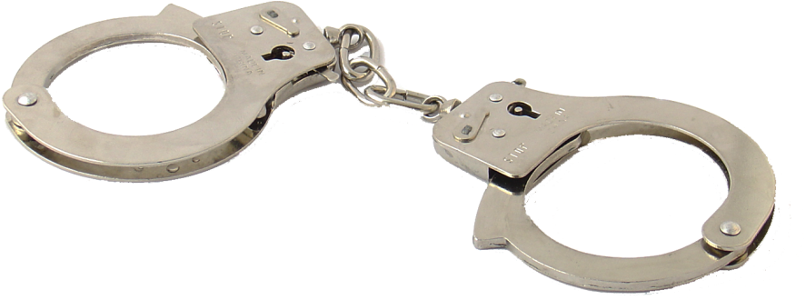 Silver Handcuffs Transparent Background PNG image