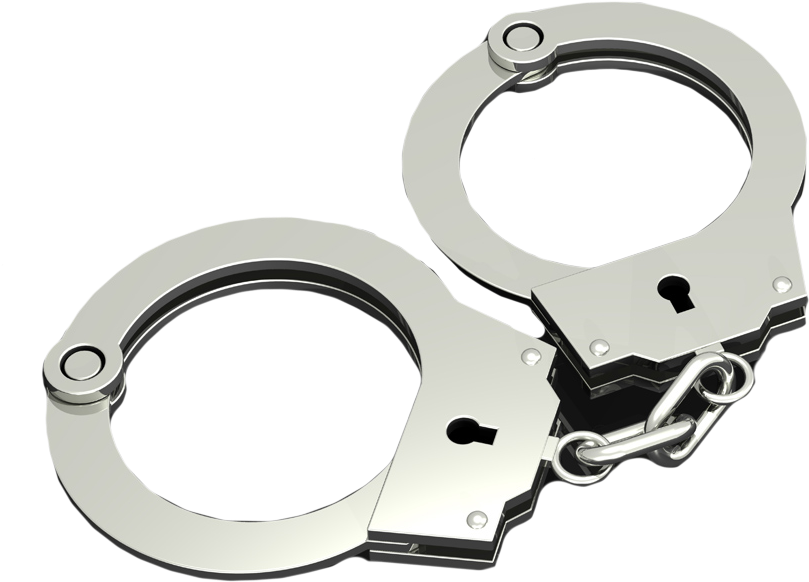 Silver Handcuffs3 D Rendering PNG image