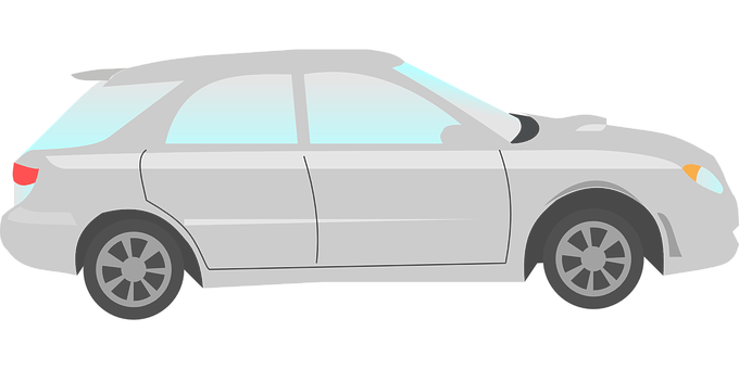Silver Hatchback Car Illustration PNG image