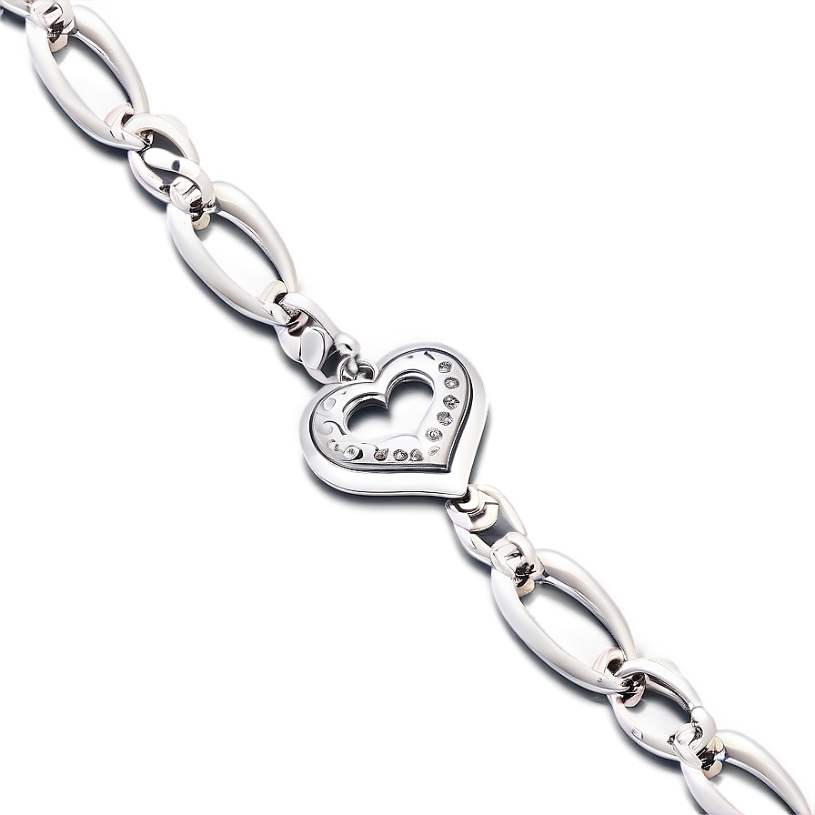 Silver Heart Bracelet Png Ecq PNG image