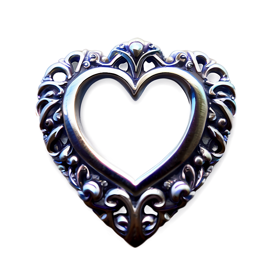 Silver Heart Brooch Png 40 PNG image