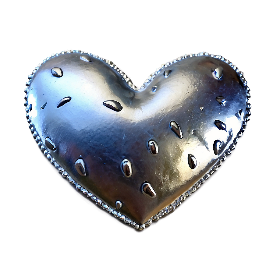 Silver Heart Cake Topper Png 06282024 PNG image