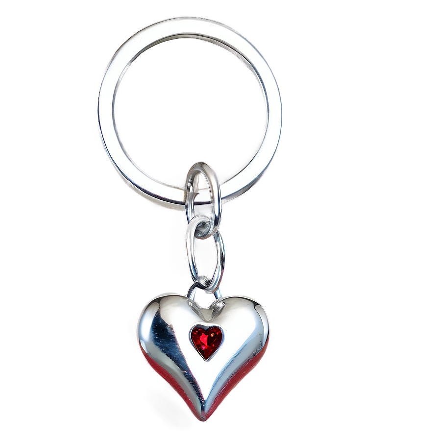 Silver Heart Keychain Png 10 PNG image