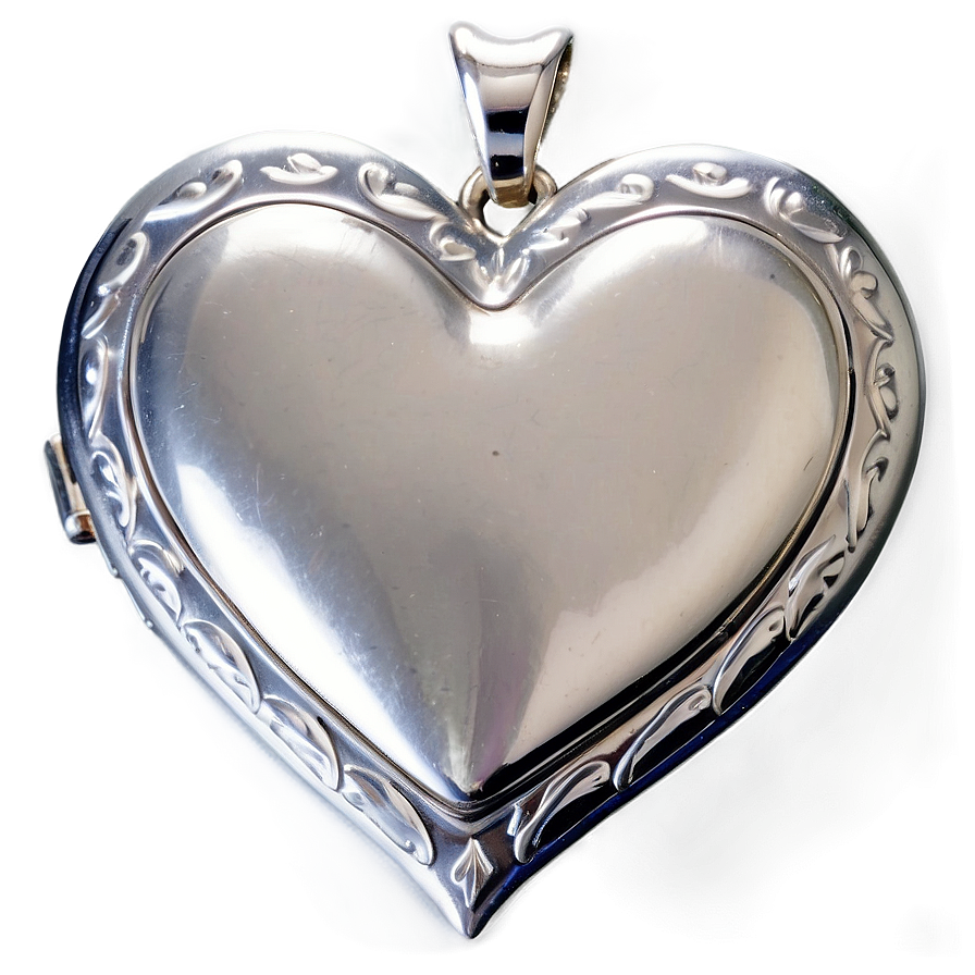 Silver Heart Locket Png 06282024 PNG image