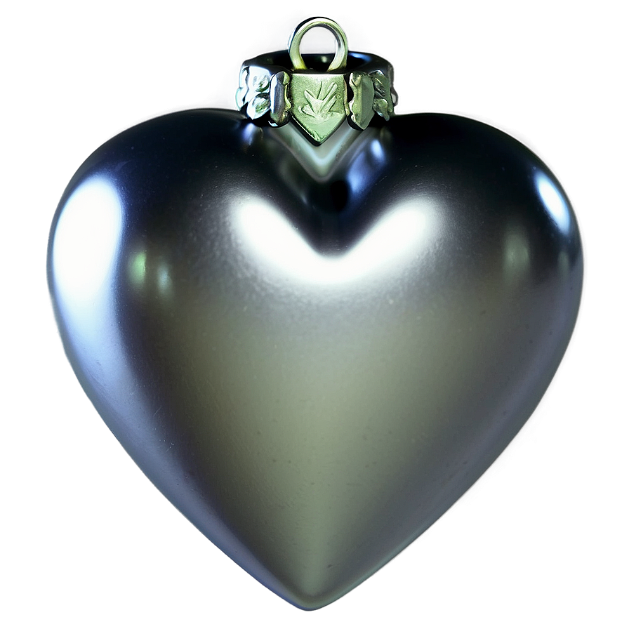 Silver Heart Ornament Png 06282024 PNG image