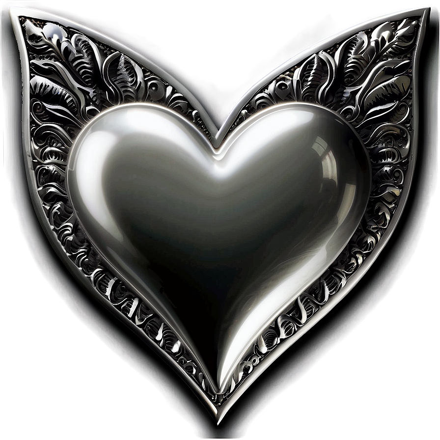 Silver Heart Wallpaper Png 06282024 PNG image