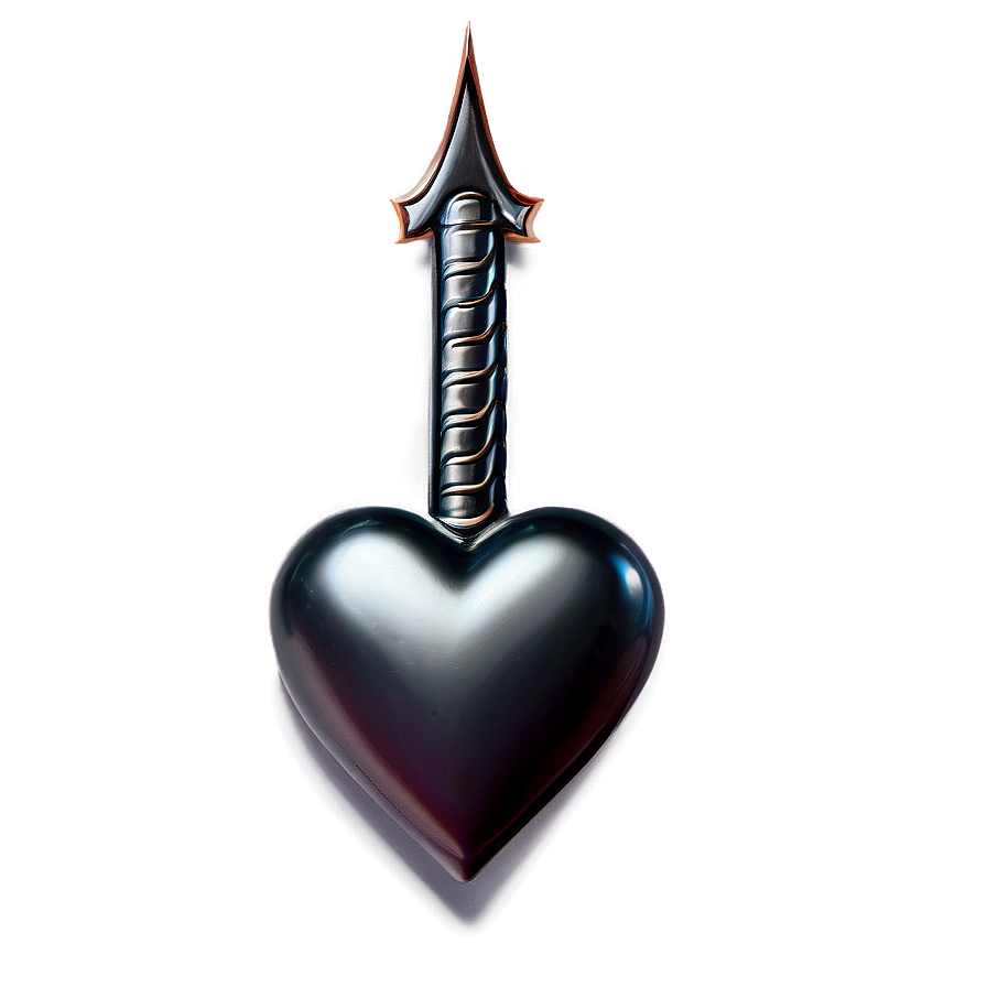 Silver Heart With Arrow Png Uom PNG image