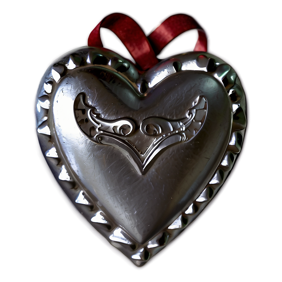 Silver Heart With Ribbon Png 06282024 PNG image