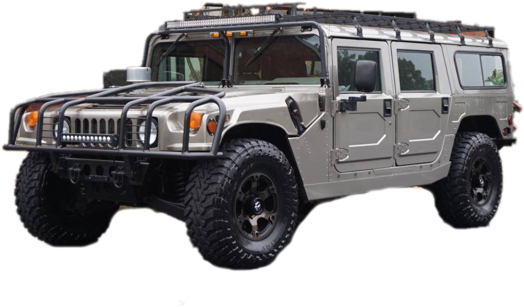 Silver Hummer H1 Offroad Vehicle PNG image