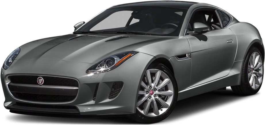 Silver Jaguar F Type Coupe Side View PNG image